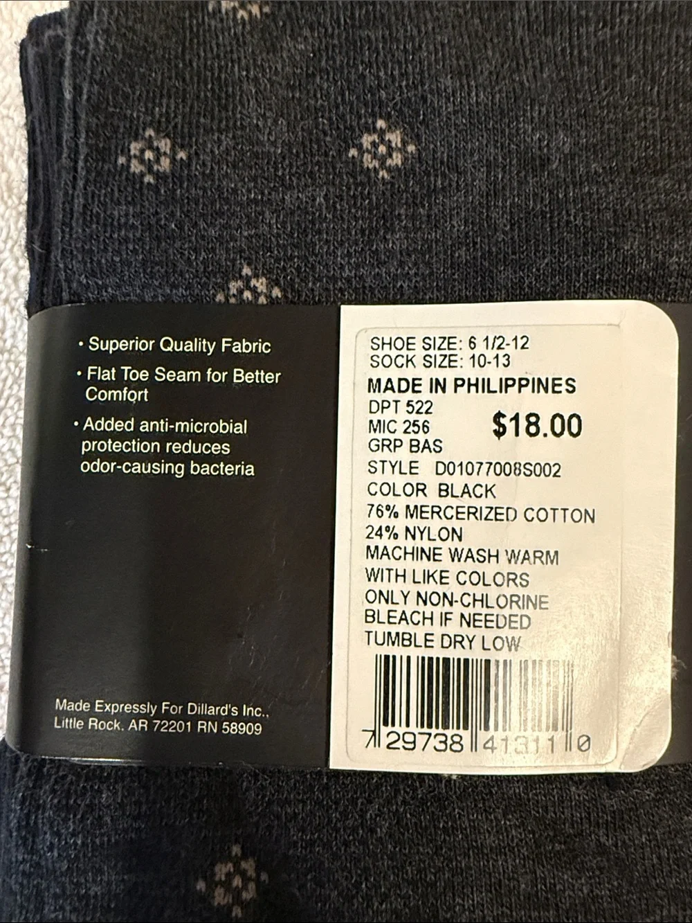 Murano Navy Dress Socks with Small Dot Motif 7 Pairs